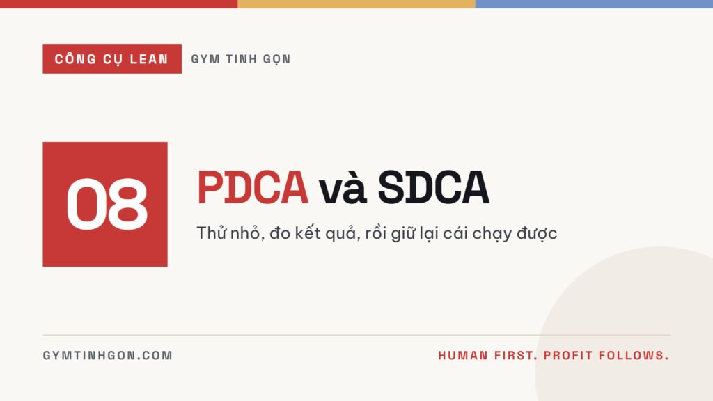 Ảnh bìa: PDCA và SDCA: vòng cải tiến và vòng giữ kết quả ở phòng tập